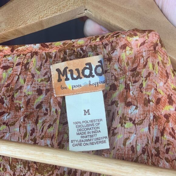 Floral Rust Orange Blouse with Knitted Detailing - Picture 5 of 6